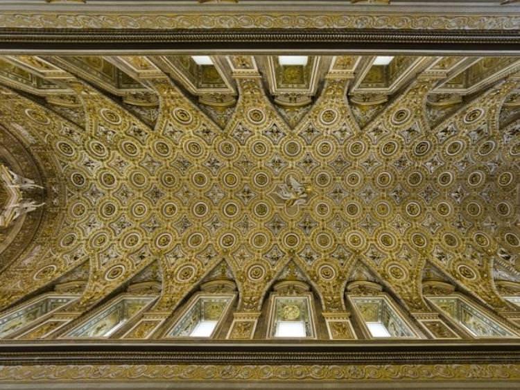 A view of the ceiling of the Pauline Chapel inside the Quirinale Presidential Palace. Source: AP 