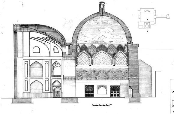 نمایی از برش مسجد جامع قزوین