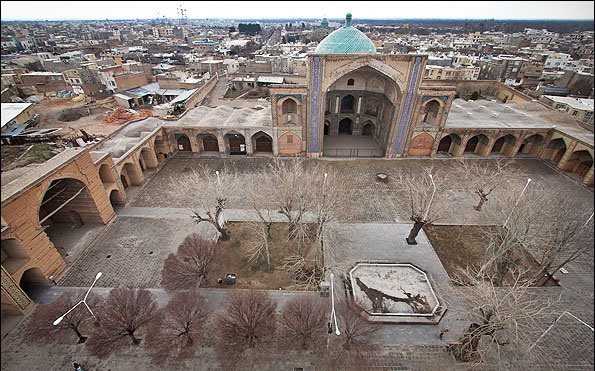 نمایی از دید پرنده مسجد جامع قزوین