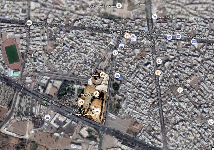جا نمایی شاهزاده حسین بر روی عکس هوایی