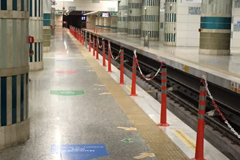 پایلوت المان های ترافیکی در حریم ریلی ایستگاه های مترو نصب می‌شود