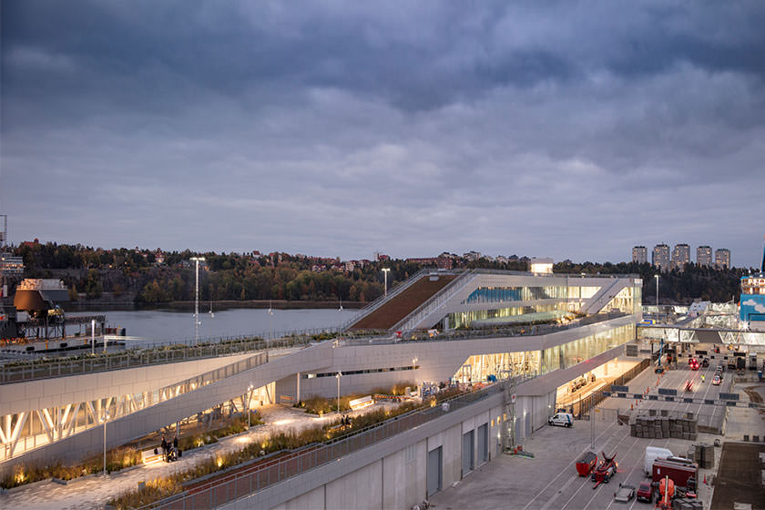 ساخت ترمینال کشتی در استکهلم که سقف آن پارک عمومی است