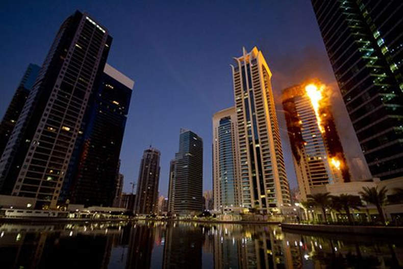 آتش‌سوزی در یک برج مسکونی در امارات