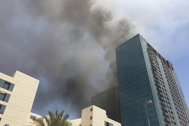آتش سوزی برج مسکونی در ابوظبی