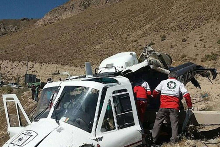 سقوط بالگرد اورژانس مازندران در گزنگ