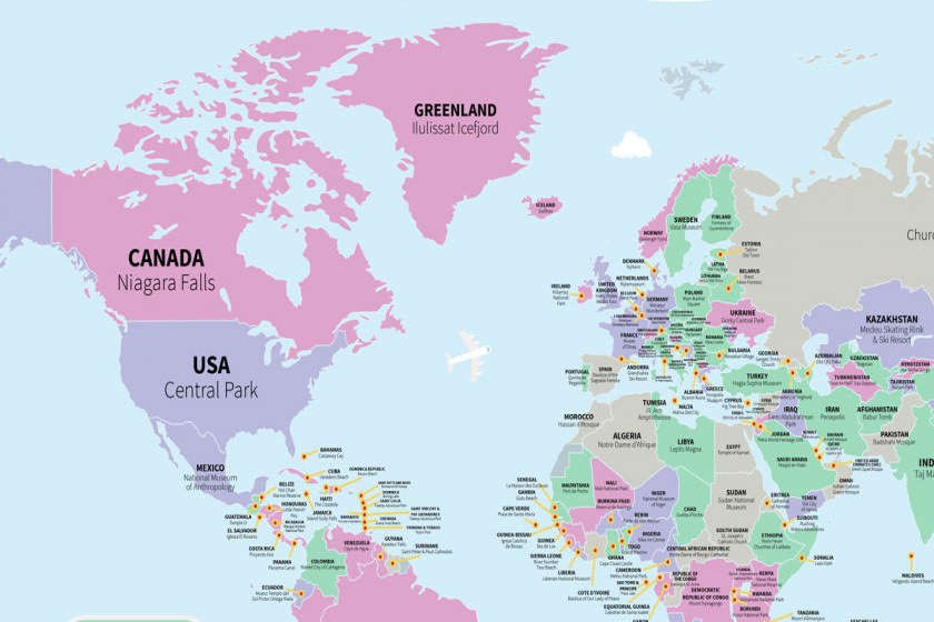 نقشه ای برای انتخاب محبوب ترین مقاصد گردشگری کشورها