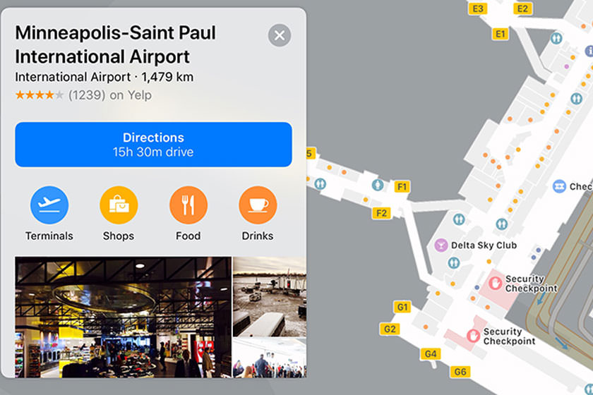 اضافه شدن جزئیات فرودگاه ها به نقشه اپل