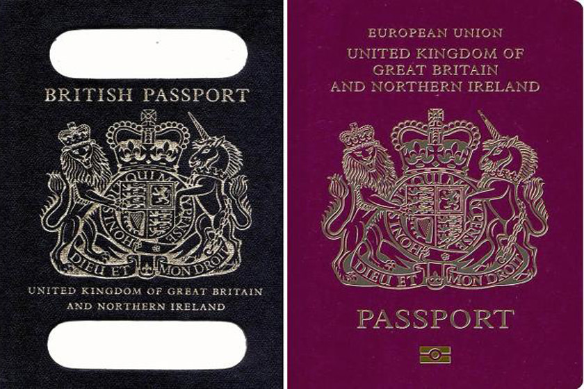 تغییر رنگ پاسپورت های انگلیسی پس از خروج از اتحادیه اروپا