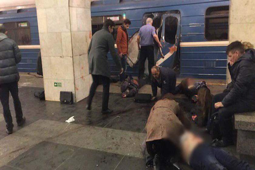 انفجار بمب در ایستگاه متروی سن پترزبورگ روسیه با  ده ها تن کشته