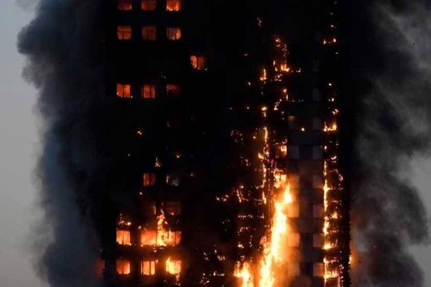 آتش سوزی در برج ۲۴ طبقه Gren fell در لندن