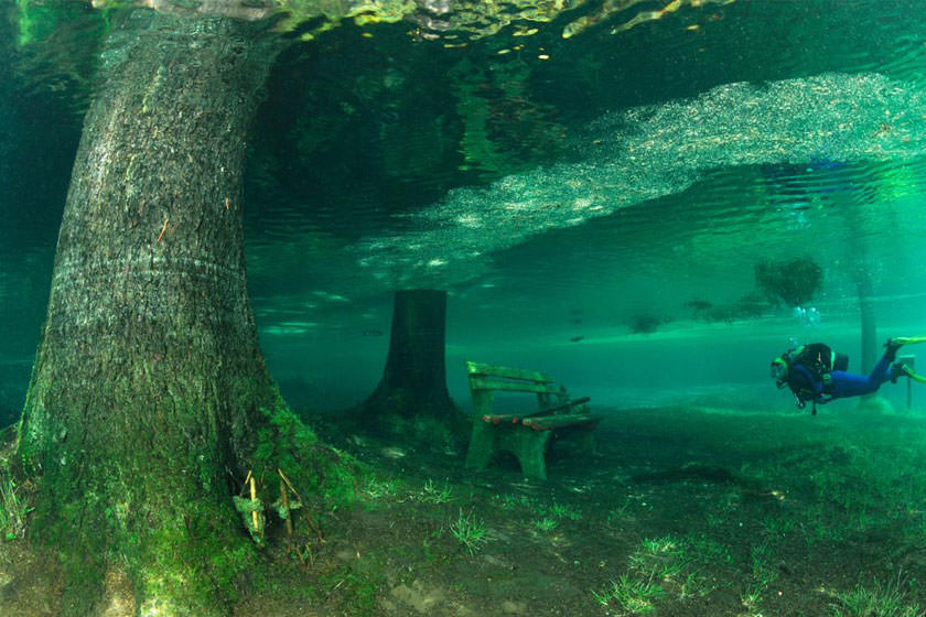  گرونر در اتریش، پارکی که تابستان زیر آب می رود