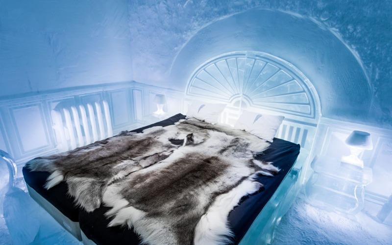 تخت های هتل یخی سوئد