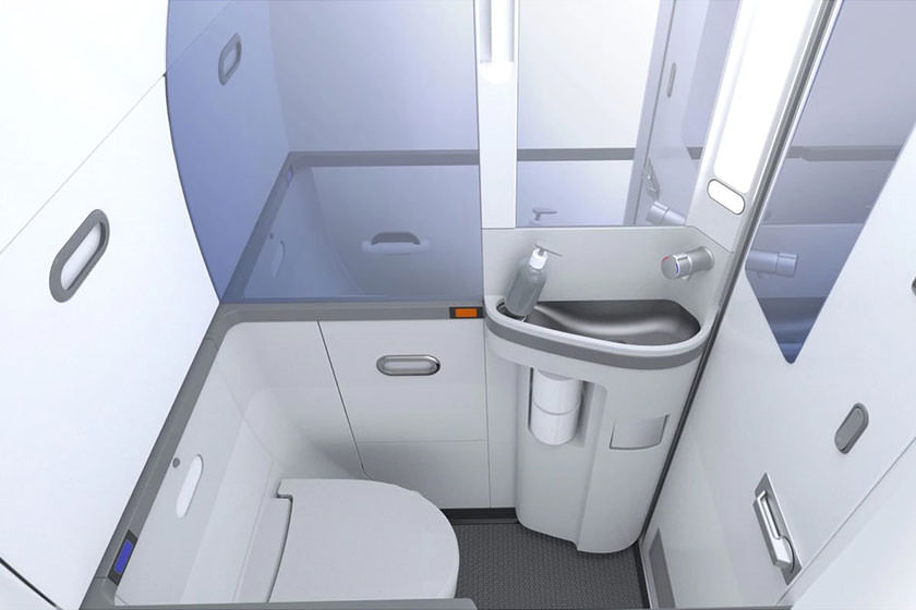 توالت هواپیماها در آینده‌ای نزدیک کوچک‌تر می‌شوند