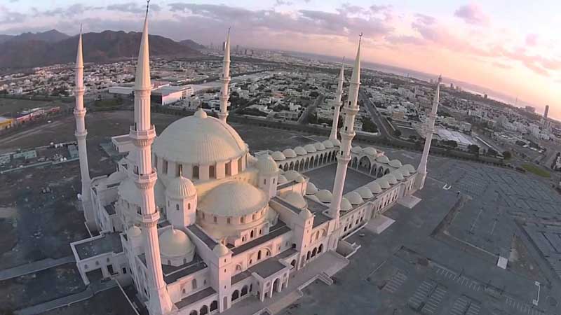 عکس هوایی از مسجد شیخ زاید، فجیره
