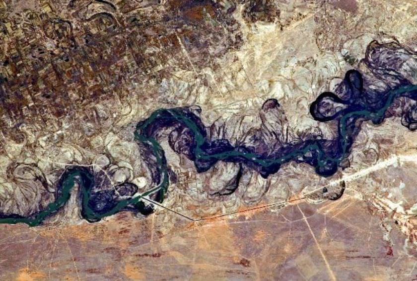 عکس ماهواره ای از رود سیحون