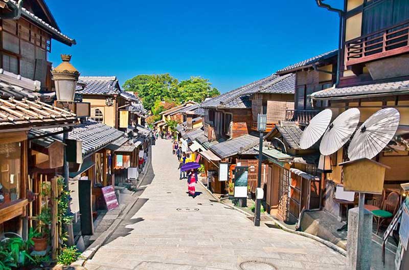 محله قدیمی و بافت سنتی گیون در کیوتو، ژاپن
