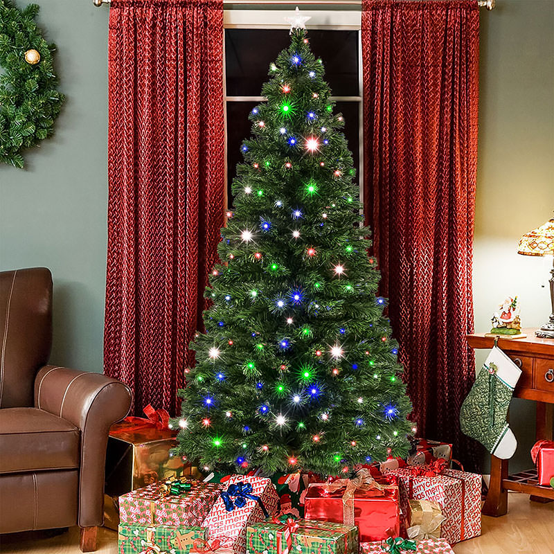 Holiday Time 7ft PreLit Pencil Shelton Cashmere Fir Artificial Christmas Tree with 300 Clear Holiday Time 7ft PreLit Pencil Shelton Cashmere Fir Artificial Christmas Tree with 300 Clear