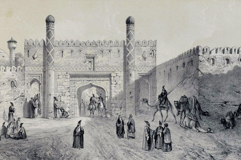یکی از دروازه‌های تبریز قدیم (۱۸۴۱)