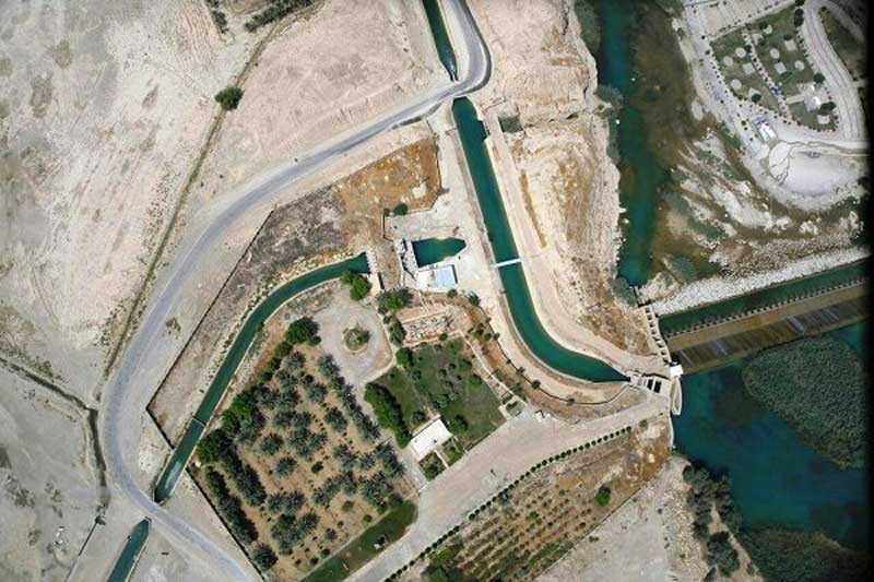 عکس هوایی از محوطه باستانی ارجان