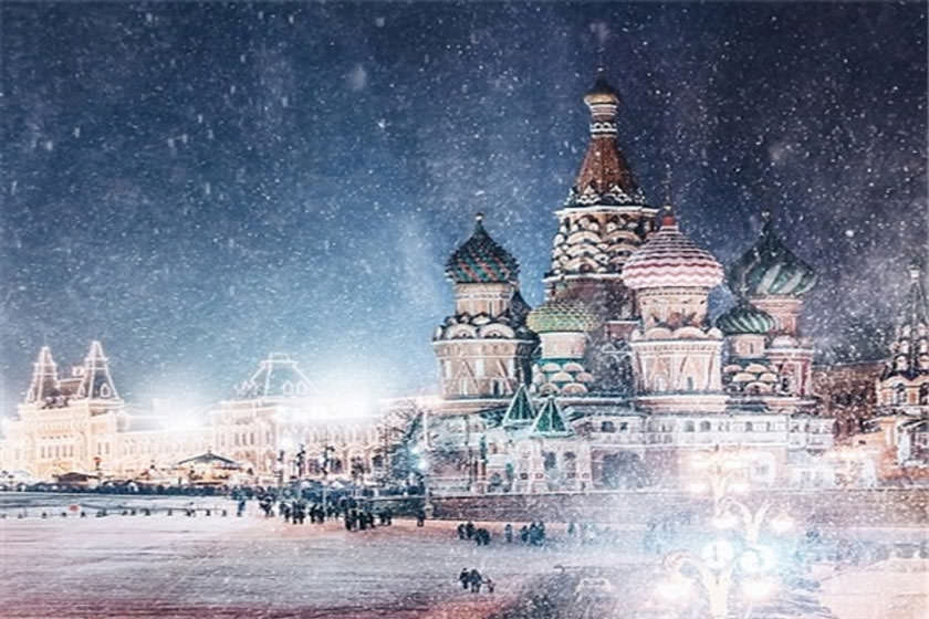 بارش برف بهاری در مسکو