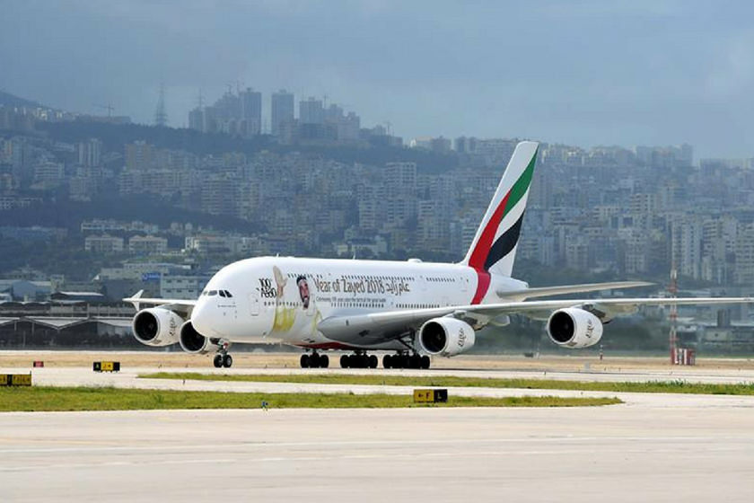 بزرگترین هواپیمای مسافربری جهان در فرودگاه بین‎المللی بیروت به زمین نشست