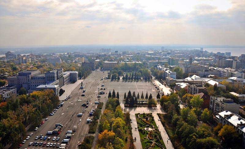 عکس هوایی از مناظر میدان کوباشیف (Kuibyshev Square)