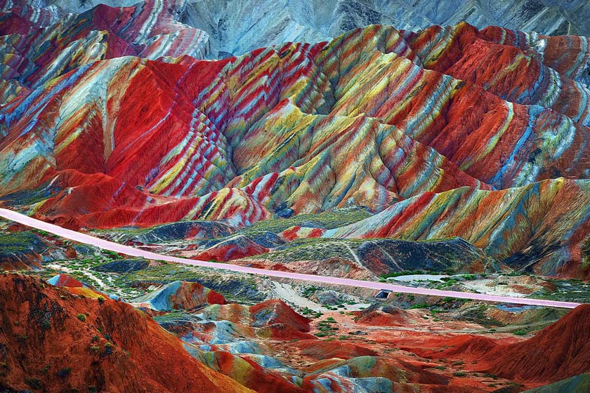 کوه های رنگین کمانی چین را باید دید تا باور کرد