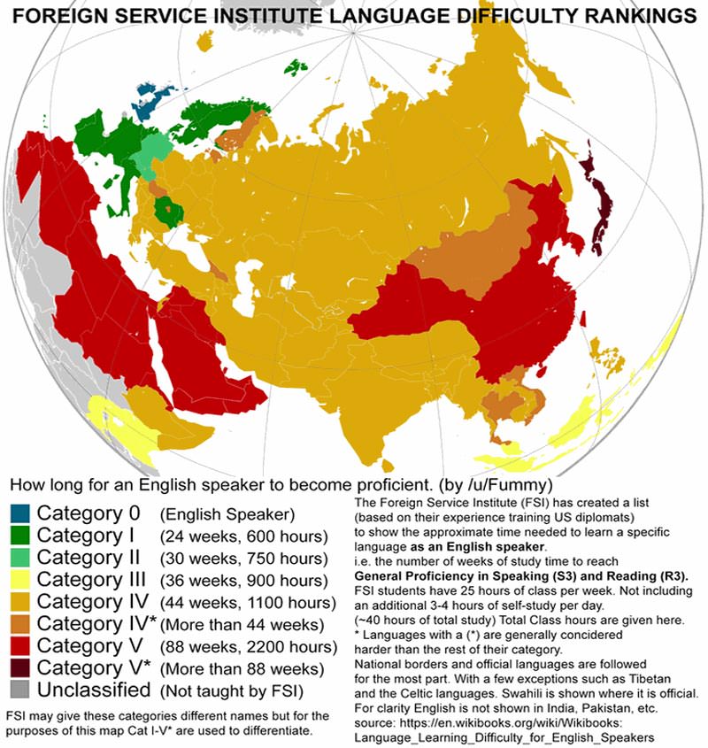 نقشه زبان های دنیا