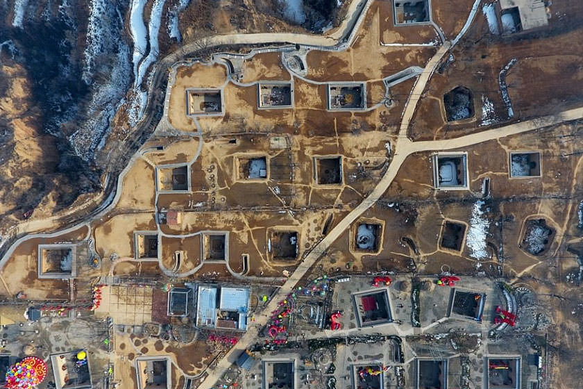 یائودونگ، خانه‌ هایی کنده شده در زمین