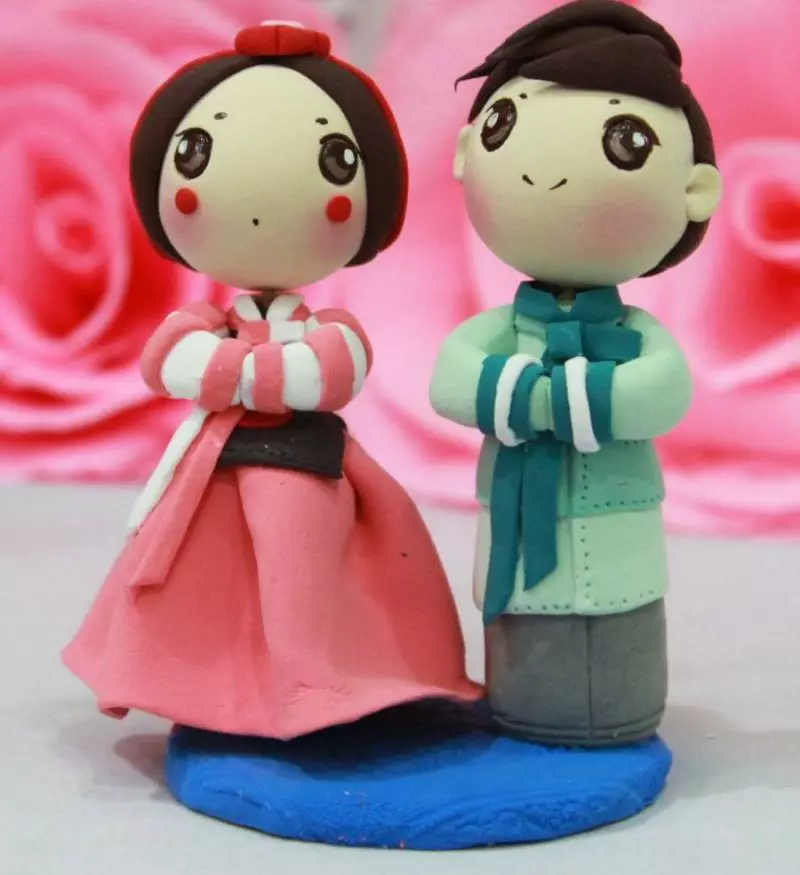 عروسک دختر و پسر سنتی از سوغات سئول