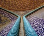 کاشی های فیروزه ای مارپیچ مسجد شیخ لطف الله