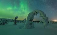 شفق قطبی در فصل زمستان فنلاند