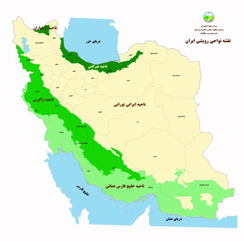 نقشه جنگل های ایران