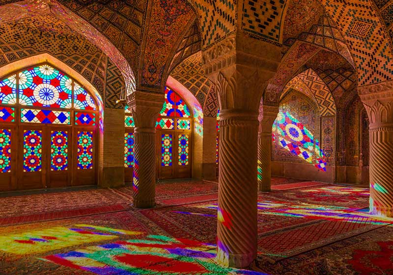 نمای داخلی مسجد نصیرالملک شیراز 