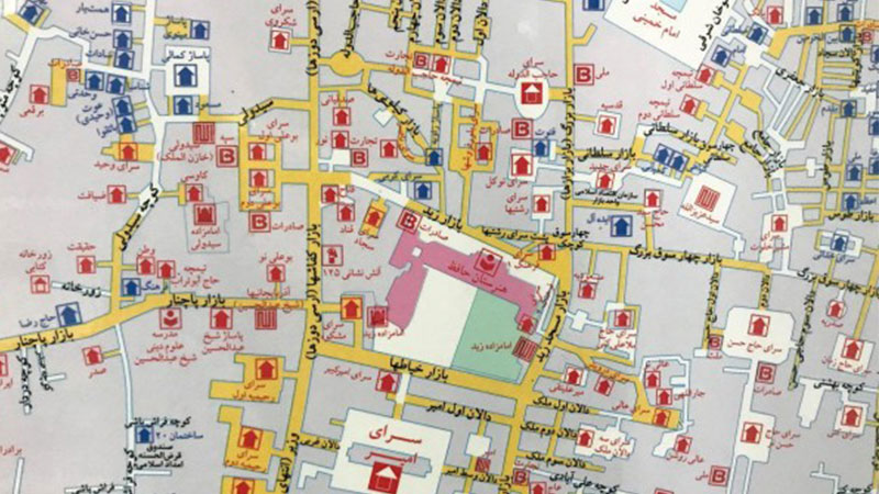 نقشه بازار تهران و بخش های مختلف آن