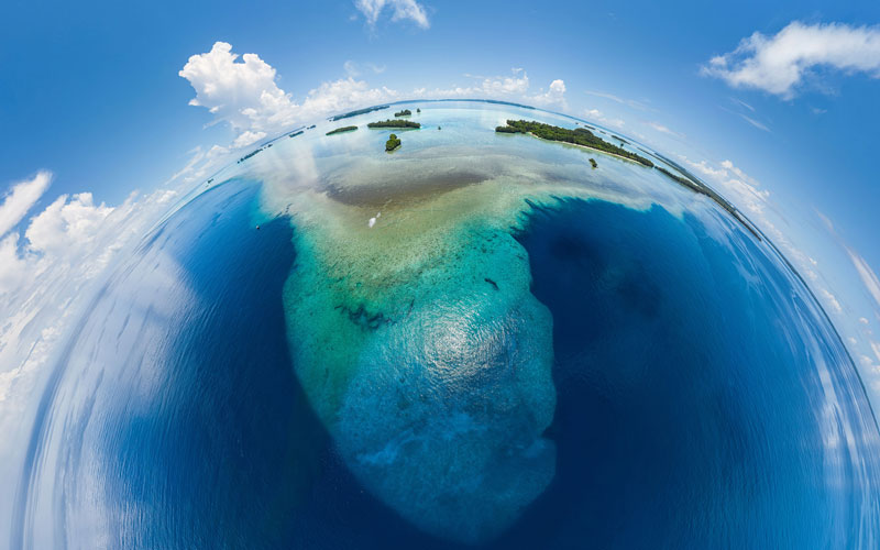 تصویر ۳۵۰ درجه از جزایر مرجانی پالائو