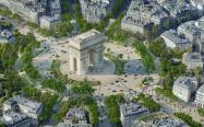 عکس هوایی از طاق پیروزی پاریس