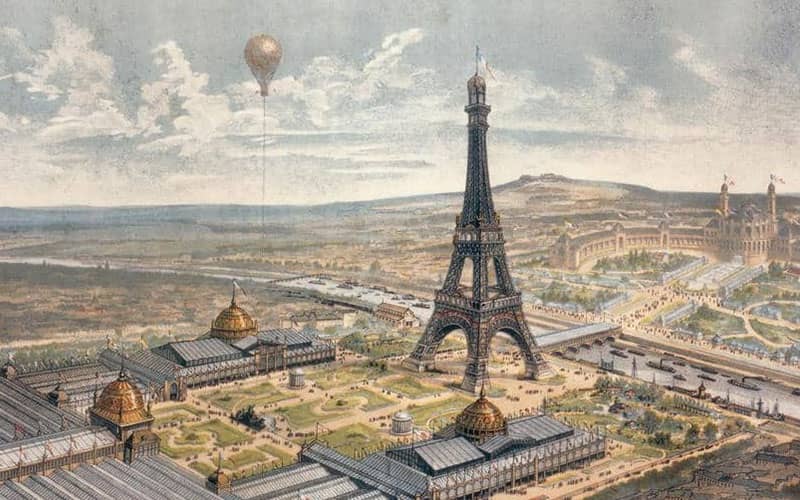 نقاشی قدیمی از برج ایفل در شهر پاریس