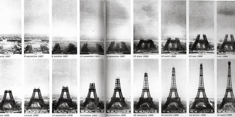 عکسی قدیمی از مراحل ساخت برج ایفل