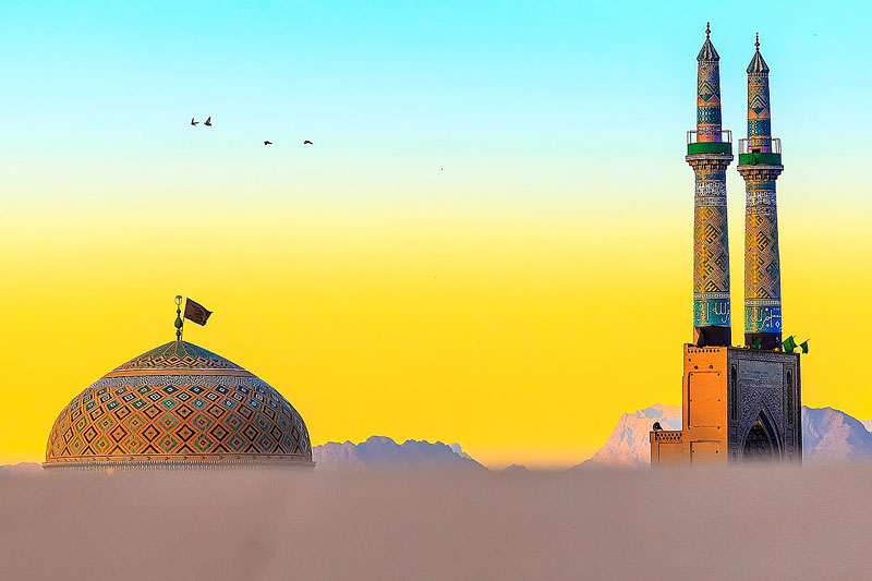 مسجد جامع یزد در غروب