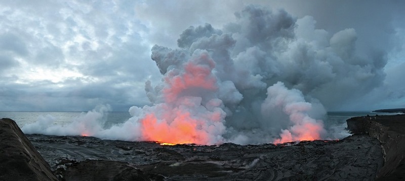 تصویری از یک آتشفشان در هاوایی