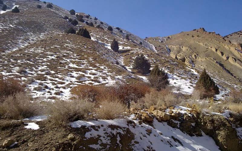 کوهستان برفی در منطقه مراکان