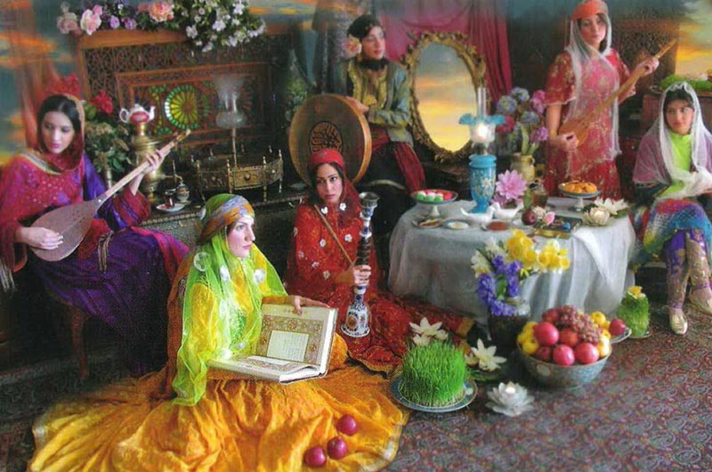 Noble Iranian women in ancient Iranian celebrations