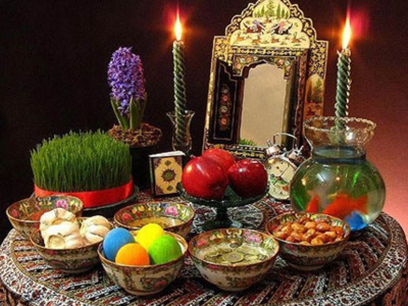 The tablecloth of the original Iranian Haft Sin