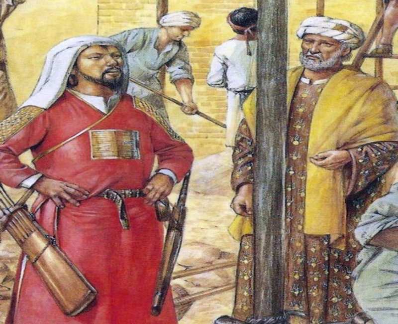 نقاشی از خواجه و هلاکو در حال ساخت رصدخانه
