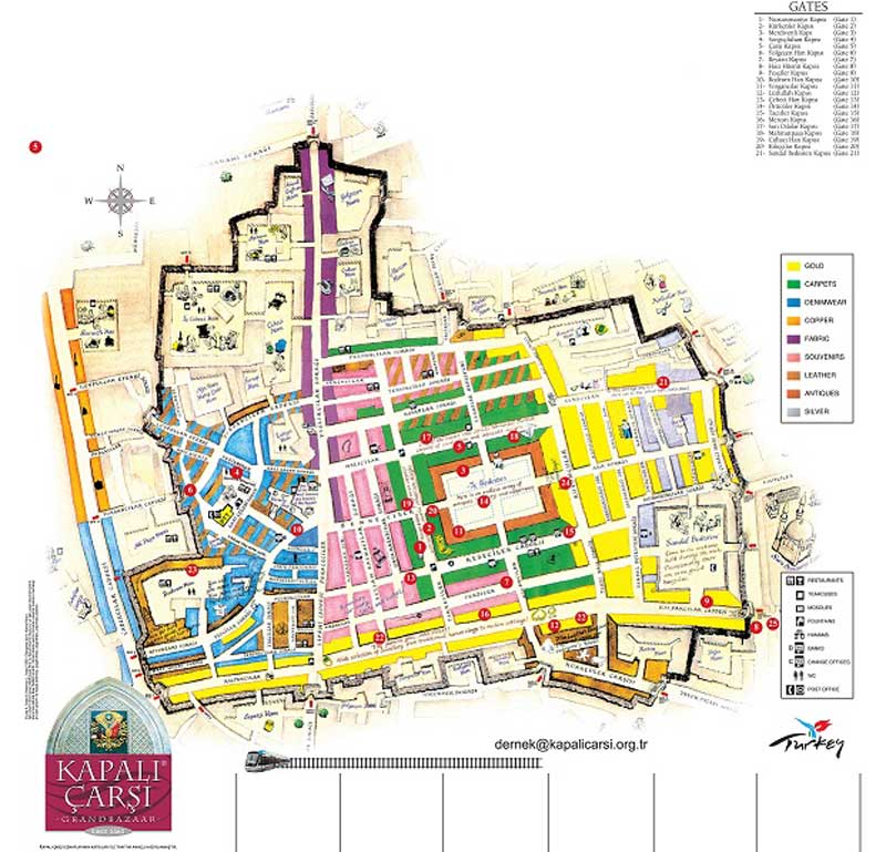 نقشه بازار بزرگ استانبول