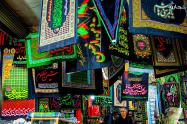 پرچم‌های عزاداری در بازار پرچم تهران