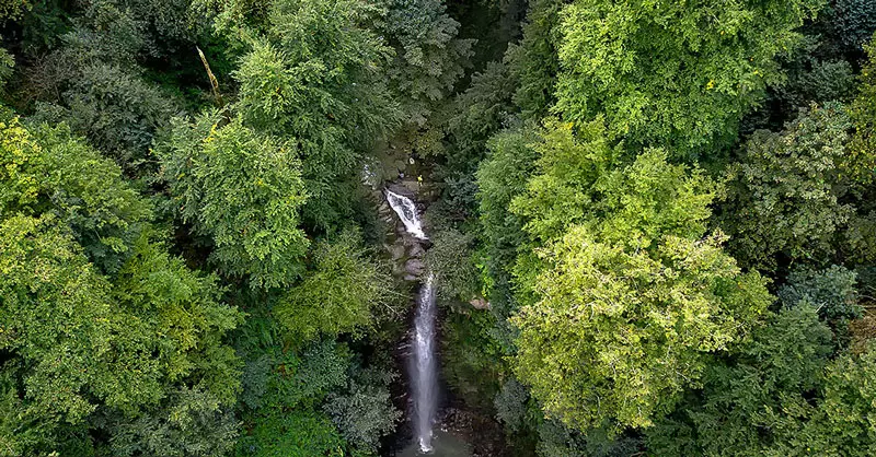 عکس هوایی آبشار گزو