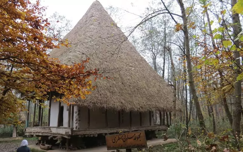 خانه ای با سقف مخروطی در دل جنگل های گیلان