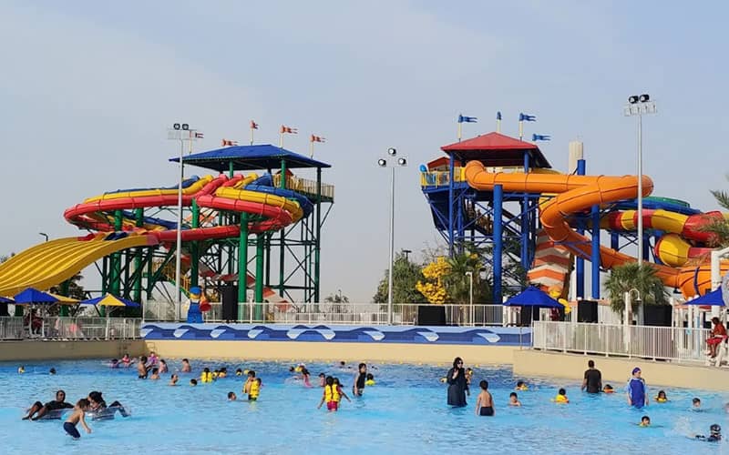 سرسره ها و استخر کودکان پارک آبی دبی